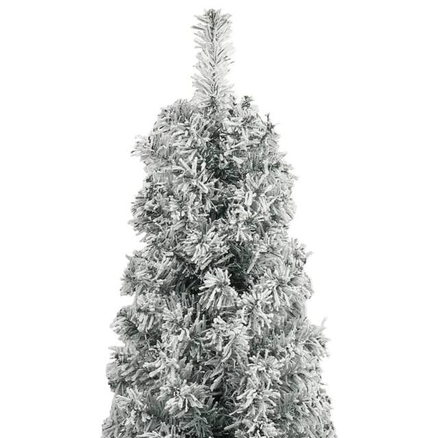Berkfield Home Slim Christmas Tree with Stand & Flocked Snow 300 cm PVC in White - image 1