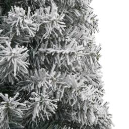 Berkfield Home Slim Christmas Tree with Stand & Flocked Snow 300 cm PVC in White - thumbnail 4