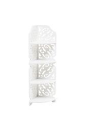 Living and Home 4 Tier Corner Display Plant Stand Garden Bathroom Shelf in White - thumbnail 3