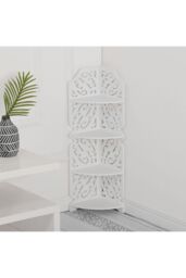 Living and Home 4 Tier Corner Display Plant Stand Garden Bathroom Shelf in White - thumbnail 2