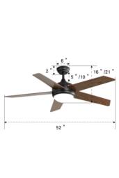 Living and Home Rustic Wooden 5-Blade Ceiling Fan with LED Light in Brown - thumbnail 4