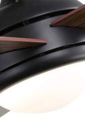 Living and Home Rustic Wooden 5-Blade Ceiling Fan with LED Light in Brown - thumbnail 7