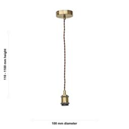 First Choice Lighting Set of 2 Flex - Antique Brass Retro Ceiling Pendant Flex Kits in Bronze - thumbnail 5
