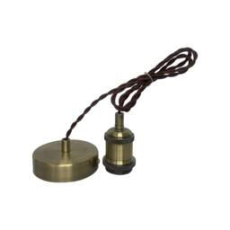 First Choice Lighting Set of 2 Flex - Antique Brass Retro Ceiling Pendant Flex Kits in Bronze - thumbnail 3