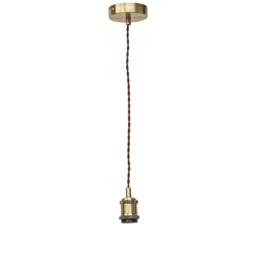 First Choice Lighting Set of 2 Flex - Antique Brass Retro Ceiling Pendant Flex Kits in Bronze - thumbnail 2