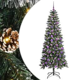 Berkfield Home Artificial Christmas Tree with 300 LEDs Green 76 x 76 x 180 cm - thumbnail 2