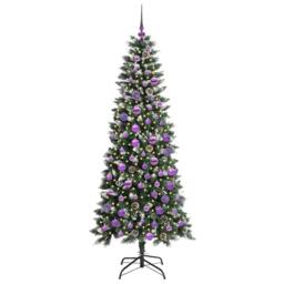 Berkfield Home Artificial Christmas Tree with 300 LEDs Green 76 x 76 x 180 cm - thumbnail 3