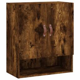 Berkfield Home Wall Cabinet Smoked Oak 60x31x70 cm Engineered Wood in Brown - Size: 60 x 31 x 70 cm - thumbnail 3