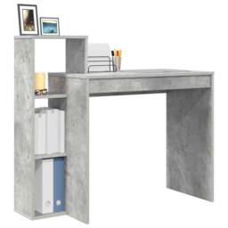 Berkfield Home Elegant Writing Desk Concrete grey Concrete-effect laminate, engi - thumbnail 1