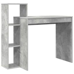 Berkfield Home Elegant Writing Desk Concrete grey Concrete-effect laminate, engi - thumbnail 3