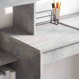 Berkfield Home Elegant Writing Desk Concrete grey Concrete-effect laminate, engi - thumbnail 4