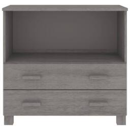 Berkfield Home Sideboard HAMAR Light Grey 85x35x80 cm Solid Wood Pine - Size: 85 x 35 x 80 cm - thumbnail 5
