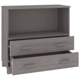 Berkfield Home Sideboard HAMAR Light Grey 85x35x80 cm Solid Wood Pine - Size: 85 x 35 x 80 cm - thumbnail 7