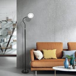 NIVOR 173cm Black Reading Dimmable 360° adjustable LED Floor Lamp Remote - thumbnail 3