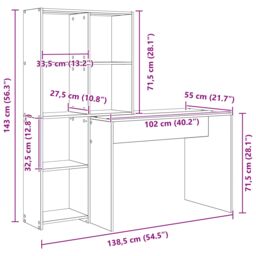 Berkfield Home with Shelf with Storage Old wood Engineered wood in Brown - thumbnail 9