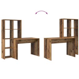 Berkfield Home with Shelf with Storage Old wood Engineered wood in Brown - thumbnail 8