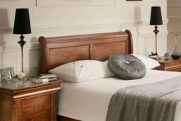 Time4sleep Toulon Mahogany Finish Wooden Mahogany Sleigh - Bed Frame in Brown - Size: King - thumbnail 3