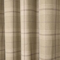OHS Pair Of Woven Check Eyelet Curtains Textured in Green - Size: 168 cm width x 183 cm drop - thumbnail 5