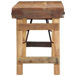 Berkfield Home Bench 110x35x46 cm Solid Wood Reclaimed in Brown - Size: 110 x 35 x 46 cm - thumbnail 4