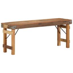 Berkfield Home Bench 110x35x46 cm Solid Wood Reclaimed in Brown - Size: 110 x 35 x 46 cm - thumbnail 6