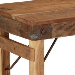 Berkfield Home Bench 110x35x46 cm Solid Wood Reclaimed in Brown - Size: 110 x 35 x 46 cm - thumbnail 7