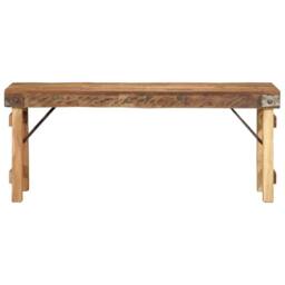 Berkfield Home Bench 110x35x46 cm Solid Wood Reclaimed in Brown - Size: 110 x 35 x 46 cm - thumbnail 3
