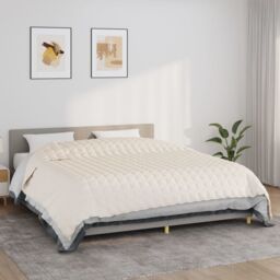 Berkfield Home Weighted Blanket Light Cream 235x290 cm 11 kg Fabric