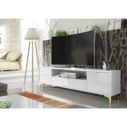 Mex Furniture LTD TV Unit Goldline Gloss 200cm - Glossy White - thumbnail 2