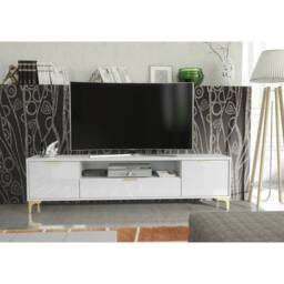 Mex Furniture LTD TV Unit Goldline Gloss 200cm - Glossy White - thumbnail 5
