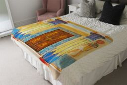 Benjamin Tate Design Ancient Egyptian Writing Blanket in Natural - Size: 120 cm x 150 cm - thumbnail 3
