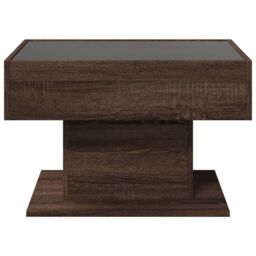 Berkfield Home Coffee Table with LED Brown Oak 70x50x45 cm Engineered Wood - Size: 70 x 50 x 45 cm - thumbnail 6