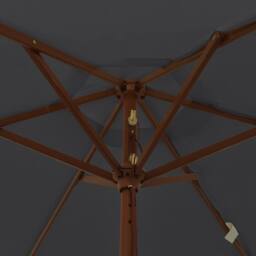 Berkfield Home Garden Parasol with Wooden Pole Black 196x231 cm - thumbnail 6