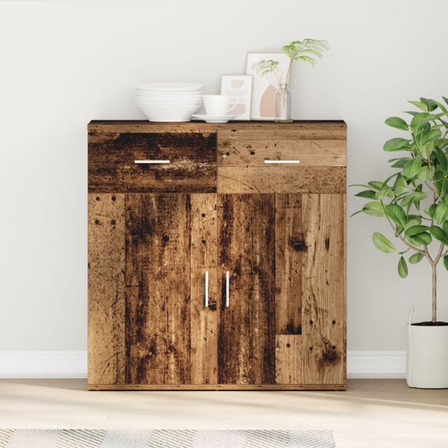 Berkfield Home Sideboard with Drawer with Shelf with Storage with Door Old wood Engineered wood in Brown - image 1