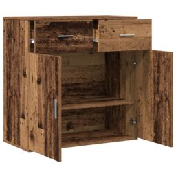 Berkfield Home Sideboard with Drawer with Shelf with Storage with Door Old wood Engineered wood in Brown - thumbnail 5