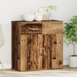 Berkfield Home Sideboard with Drawer with Shelf with Storage with Door Old wood Engineered wood in Brown - thumbnail 4