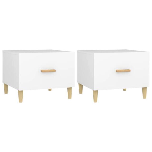 Berkfield Home Coffee Tables 2 pcs White 50x50x40 cm Engineered Wood - Size: 50 x 50 x 40 cm - image 1