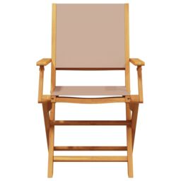 Berkfield Home 3 Piece Bistro Set Taupe Fabric & Solid Wood - thumbnail 4