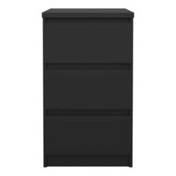 Wyld Haus Budapest Matt Black 3 Drawer Bedside Table - thumbnail 3
