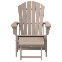 Mona Vale Furniture All-Weather Outdoor Foldable Adirondack Lounge Chair with Footrest in Khaki - Size: 1 Seater - thumbnail 5
