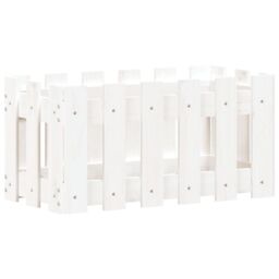 Berkfield Home Garden Planter with Fence Design White 60x30x30 cm Solid Wood Pine - Size: 60 x 30 x 30 cm - thumbnail 4