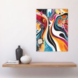 "Artery8 Bright Colourful Psychedelic Floral Painting Wall Art Print - Size: W18"" x H24""" - thumbnail 4