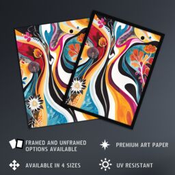 "Artery8 Bright Colourful Psychedelic Floral Painting Wall Art Print - Size: W18"" x H24""" - thumbnail 2
