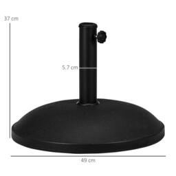 OUTSUNNY Base Grand Round Weight Steel 49cm Patio Outdoor in Black - thumbnail 3