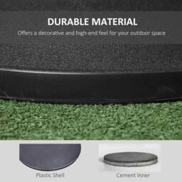 OUTSUNNY Base Grand Round Weight Steel 49cm Patio Outdoor in Black - thumbnail 4