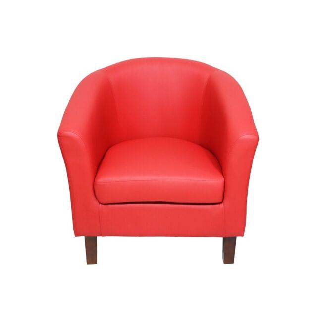 Comfy Living Ltd Faux Leather Tub Chair in Red