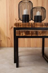 Orsina Set of 3 Nested Wooden Tables, Wood Oval Tops with Sculptural Gold‑Finish Metal Legs, Occasional Tables in Natural - thumbnail 5