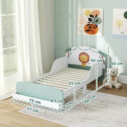AIYAPLAY Toddler Bed, Themed Kids Bed Frame with Storage in Green - thumbnail 3