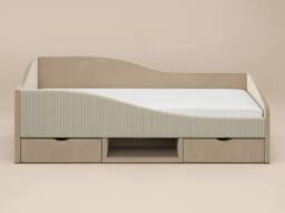 Flair Aubrey Velvet Storage Low Sleeper Bed with Beige Cord - Size: Single - thumbnail 5