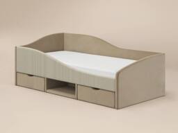 Flair Aubrey Velvet Storage Low Sleeper Bed with Beige Cord - Size: Single - thumbnail 4