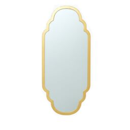 Melody Maison Gold Foiled Curved Scalloped Framed Wall Mirror 50cm X 100cm - Size: 50 cm X 100 cm - thumbnail 1